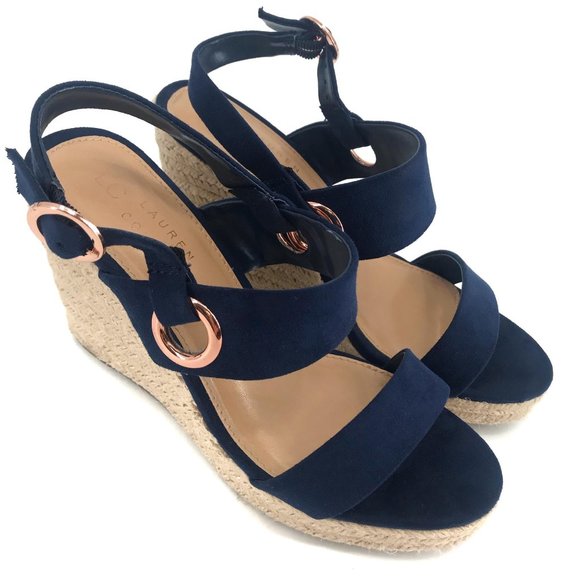 LC Lauren Conrad Shoes - Lauren Conrad Sherbet Blue Wedge Sandal 7 Med